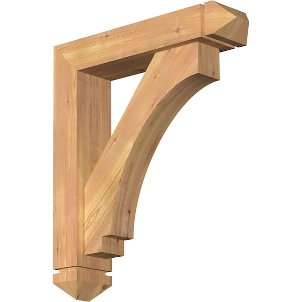 Ekena Millwork Imperial Arts and Crafts Smooth Bracket w/ Offset Brace, Western Red Cedar, 5 1/2"W x 24"D x 28"H BKT0604X24X28IMP03SWR - main
